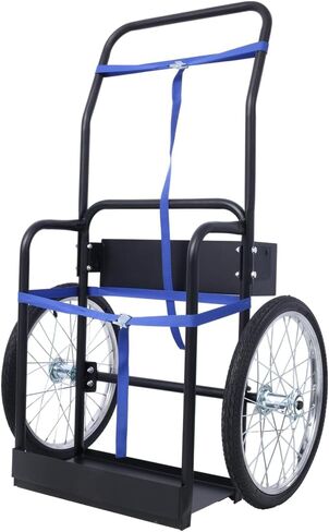 Dual Oxygen Tank Cart Dolly, Heavy Duty Double Cylinder Cart with 20" Pneumatic Wheels, Removable Full Range Optimize Welding Transport Cart for Cylinder Tank with Fastening Belts, 220 Lbs Capacity in Saudi Arabia