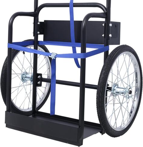 Dual Oxygen Tank Cart Dolly, Heavy Duty Double Cylinder Cart with 20" Pneumatic Wheels, Removable Full Range Optimize Welding Transport Cart for Cylinder Tank with Fastening Belts, 220 Lbs Capacity in Saudi Arabia