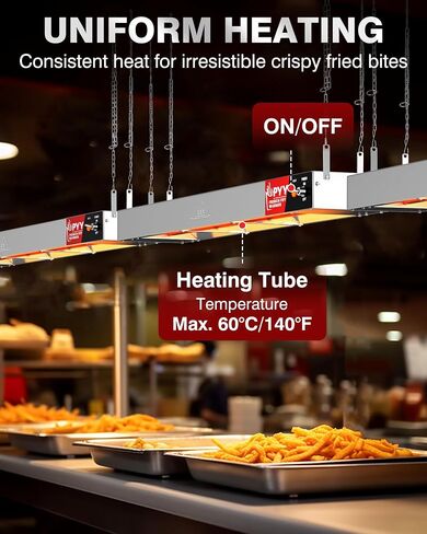 PYY Food Heat Lamp Strip - 36" Hanging Commercial Food Heating Warmer 500W/110V Stainless Steel Electric Strip Heater Warming Lights for French Fries Fried Food Service Cafeteria Restaurant Kitchen in Saudi Arabia