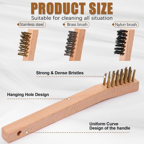 هانيداك 33 قطعة فرشاة سلكية مجموعة فرش سلكية لتنظيف شعيرات الفولاذ المقاوم للصدأ فرشاة معدنية للخدش مع مقبض طويل منحني للطلاء وتنظيف الصدأ وإزالة اللحام والتنظيف المنزلي in Kuwait