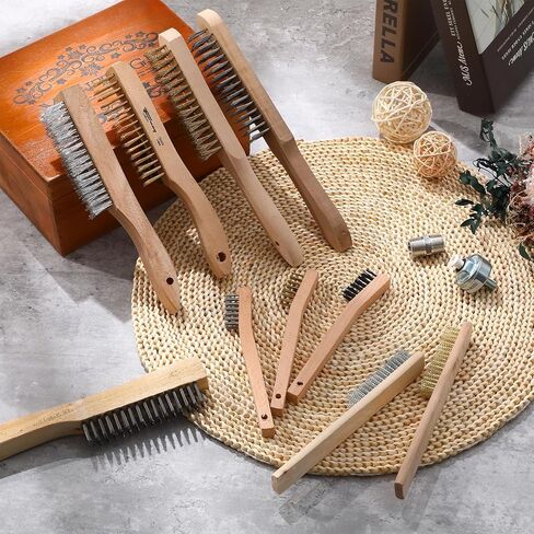 هانيداك 33 قطعة فرشاة سلكية مجموعة فرش سلكية لتنظيف شعيرات الفولاذ المقاوم للصدأ فرشاة معدنية للخدش مع مقبض طويل منحني للطلاء وتنظيف الصدأ وإزالة اللحام والتنظيف المنزلي in Kuwait