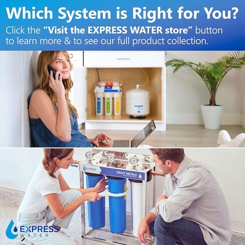 Express Water WH300SCGS Whole House Water Filtration System, Stainless Steel 23.5" x 8.5" x 30" in Kuwait