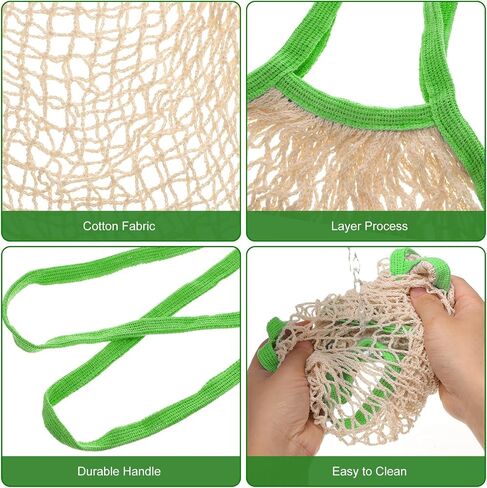 uxcell Reusable Mesh Produce Storage Bags Washable Net Portable Fruit and Vegetable Bag Cotton String Bags for Grocery Shopping Storage, Vegetable in Kuwait