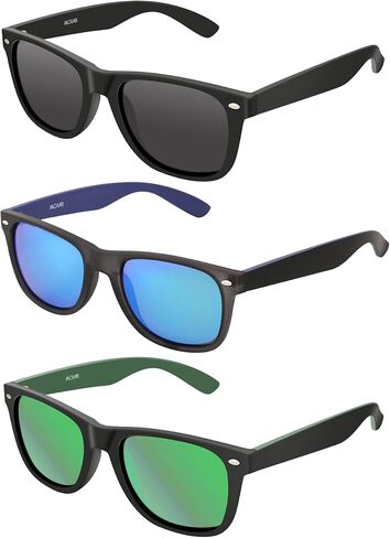 Polarized Sunglasses for Men Women Round Retro Classic Fashion Eyewear UV400 Sun Glasses for Sports 3 Packs in Saudi Arabia