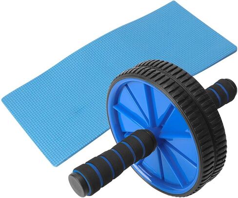 Blue Dual Roller Abdominal Exerciser - 18cm Diameter Sponge Roller - Fitness Equipment for Effective Training and Core Workouts in Saudi Arabia