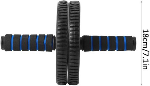 Blue Dual Roller Abdominal Exerciser - 18cm Diameter Sponge Roller - Fitness Equipment for Effective Training and Core Workouts in Saudi Arabia
