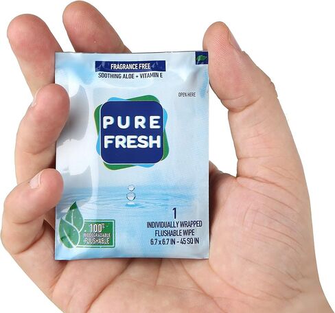 مناديل PureFresh: مناديل ملفوفة بشكل فردي وقابلة للغسل للسفر. 40 أغنية فردية أثناء التنقل in Saudi Arabia