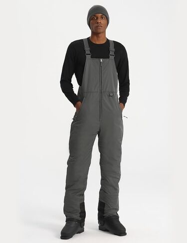 GEMYSE Men's Mountain Waterproof Ski Snow Jacket Winter Windproof Rain Jacket+Ski Bibs(Pure Mid Grey,Large) in Kuwait