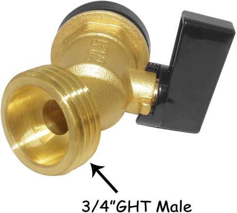 Brass Water Container Rain Barrel Faucets Spigot 1/2" Male Thread Inlet to 3/4"GHT Male Thread Outlet with Quarter Turn Ball Valve Include Bulkhead Fitting and Washers 2PCS in Saudi Arabia