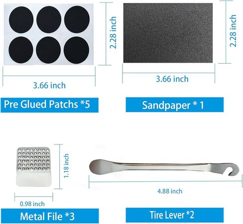 طقم إصلاح إطارات الدراجة. طقم إصلاح الدراجة مكون من 36 قطعة، 30 قطعة من الرقع الملصقة مسبقًا، وعرموش معدنية ورافعة. مناسبة للطرق والجبال وBMX والدراجات النارية ومجموعة رقعة إطارات الدراجة in Kuwait