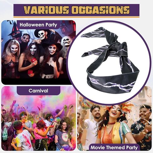 عصابة رأس كين - عصابة رأس لايتنينج سوداء، إكسسوارات أزياء كين للهالوين، باندانا رائعة ومريحة لحفلات الأفلام التنكرية للرجال in Kuwait