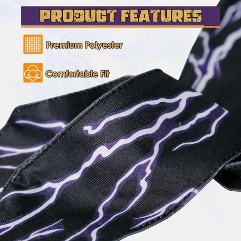 عصابة رأس كين - عصابة رأس لايتنينج سوداء، إكسسوارات أزياء كين للهالوين، باندانا رائعة ومريحة لحفلات الأفلام التنكرية للرجال in Kuwait