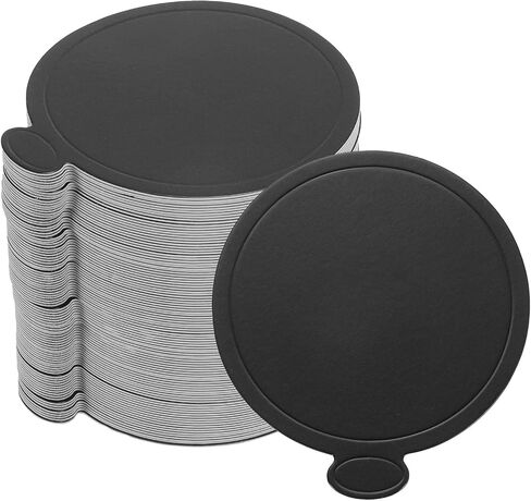 uxcell 200pcs Mini Cake Boards, Mousse Cake Cardboards Round Cake Bases Plates Cupcake Dessert Displays Base Tray for Cupcakes, Cakes, Pastries, Dessert Base - Grease Proof (Black) in Saudi Arabia
