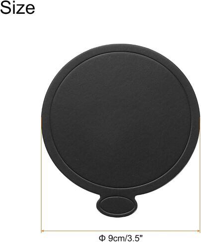 uxcell 200pcs Mini Cake Boards, Mousse Cake Cardboards Round Cake Bases Plates Cupcake Dessert Displays Base Tray for Cupcakes, Cakes, Pastries, Dessert Base - Grease Proof (Black) in Saudi Arabia