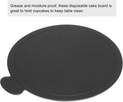 uxcell 200pcs Mini Cake Boards, Mousse Cake Cardboards Round Cake Bases Plates Cupcake Dessert Displays Base Tray for Cupcakes, Cakes, Pastries, Dessert Base - Grease Proof (Black) in Saudi Arabia