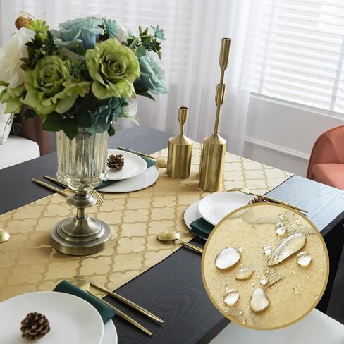 Jacquard Beige Table Runner,Diamond Dot Plaid Pattern Dresser Scarf,Rectangular Polyester Wrinkle Resistant Table Runners for Kitchen Dining Tabletop Decoration(14 x 36 Inch) in Kuwait