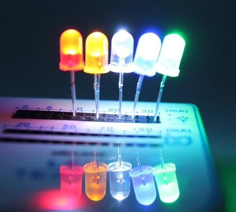 DiCUNO 2000 قطعة (5 ألوان × 400 قطعة) 5 مللي متر ثنائي دبوس LED صمام ثنائي باعث للضوء مستدير ألوان متنوعة أبيض/أحمر/أصفر/أخضر/أزرق صندوق أدوات in Saudi Arabia