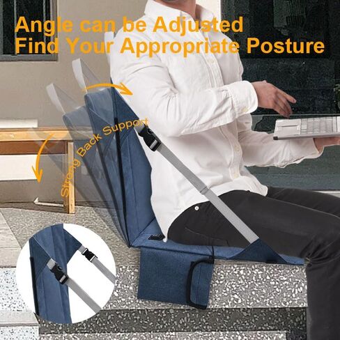 وسادة مقعد استاد قابلة للطي ومدفأة من ريدكامب مع ظهر مرتفع، مقعد مبيض خفيف الوزن محمول للتخييم في الهواء الطلق للتخييم والمشي لمسافات طويلة، أشرطة قابلة للتعديل (لا يوجد بنك طاقة) in Kuwait