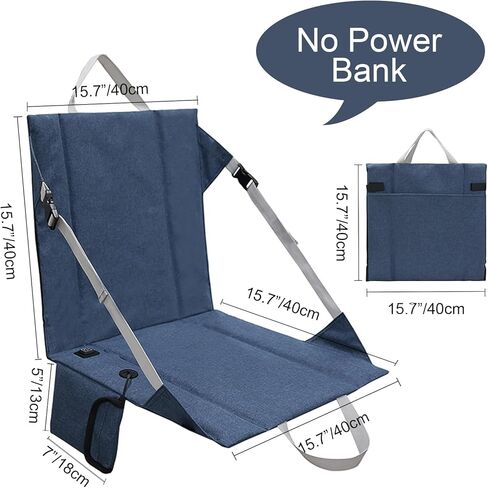 وسادة مقعد استاد قابلة للطي ومدفأة من ريدكامب مع ظهر مرتفع، مقعد مبيض خفيف الوزن محمول للتخييم في الهواء الطلق للتخييم والمشي لمسافات طويلة، أشرطة قابلة للتعديل (لا يوجد بنك طاقة) in Kuwait