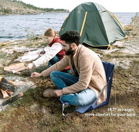 وسادة مقعد استاد قابلة للطي ومدفأة من ريدكامب مع ظهر مرتفع، مقعد مبيض خفيف الوزن محمول للتخييم في الهواء الطلق للتخييم والمشي لمسافات طويلة، أشرطة قابلة للتعديل (لا يوجد بنك طاقة) in Kuwait