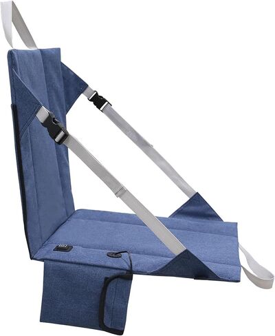 وسادة مقعد استاد قابلة للطي ومدفأة من ريدكامب مع ظهر مرتفع، مقعد مبيض خفيف الوزن محمول للتخييم في الهواء الطلق للتخييم والمشي لمسافات طويلة، أشرطة قابلة للتعديل (لا يوجد بنك طاقة) in Kuwait