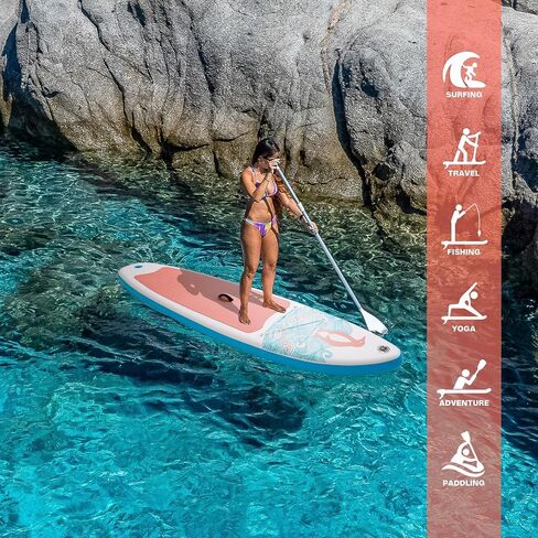 Tuxedo Sailor Inflatable Stand Up Paddle Board Inflatable SUP 10'6"×33"×6" Stand Up Paddle Board for All Skill Levels Included with Board, Paddle, Pump, Fins, Backpack in Kuwait