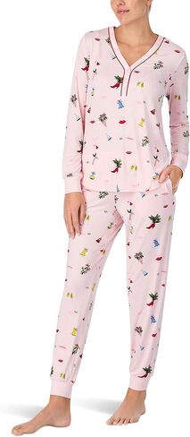 kate spade new york Women's Long Sleeve Cozy Jersey Henley Jogger Set in Saudi Arabia