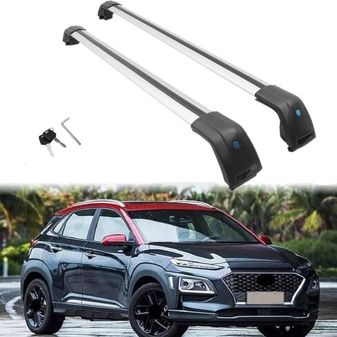 MotorFansClub Cross Bars Fit for Hyundai KONA 2018 2019 2020 2021 2022 Lockable Baggage Luggage Racks Roof Racks Rail Cross Bars (2 PCS) in Saudi Arabia