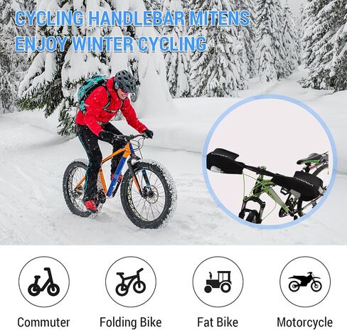 LIXADA Cycling Handlebar Mittens Neoprene Rainproof Mountain Bike Motor Bar End Mitts Gloves Mountain Bike Hands Covers in Saudi Arabia