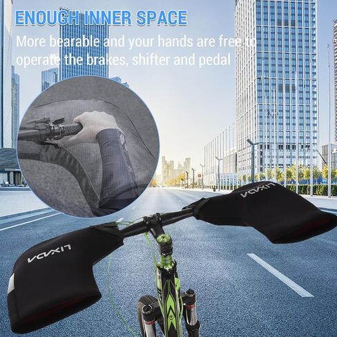 LIXADA Cycling Handlebar Mittens Neoprene Rainproof Mountain Bike Motor Bar End Mitts Gloves Mountain Bike Hands Covers in Saudi Arabia