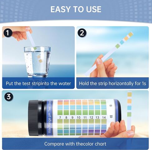 AAwipes pH Test Strips 0-14: 100 Strips Universal Litmus Paper pH Test Strips for Liquid Testing & Water & Food and Urine and Saliva, pH Level Testing from 0-14 Fast Results in Seconds (K05-100) in Kuwait