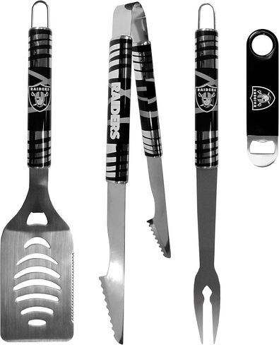 Siskiyou Sports NFL Las Vegas Raiders Unisex 3 pc BBQ Set and Bottle Opener, Team Colors, One Size in Saudi Arabia