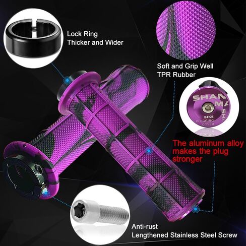 Napzy Bike Grips, Anti Slip Bike Handlebar Grips Ergonomic Bike Grips Lock on Bike Grips with Aluminum Alloy/Rubber End Caps Bicycle Hand Grips in Kuwait