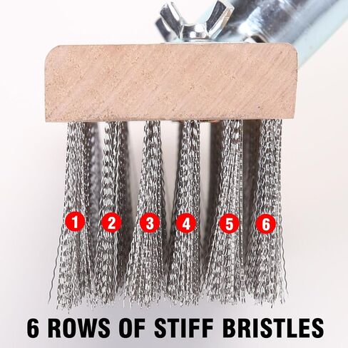 MAXMAN Floor Scrubber,Deck Brush,Stainless Steel Floor Scrub Brush with Long Handle, 63" Heavy Duty Outdoor Push Broom, Moss Remover, Scratch Brush for Scrubbing Concrete, Patio, Garden, Garage in Saudi Arabia