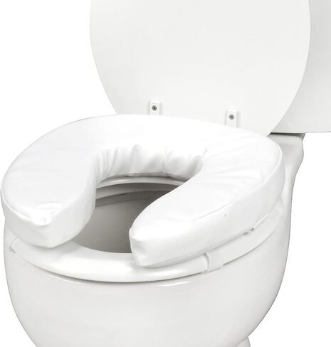 DMI Raised Toilet Seat Cushion Seat Cushion and Seat Cover to Add Extra Padding to the Toilet Seat while Relieving Pressure, Tear Resistant, FSA & HSA Eligible, 2 Inch Pad, White in Kuwait