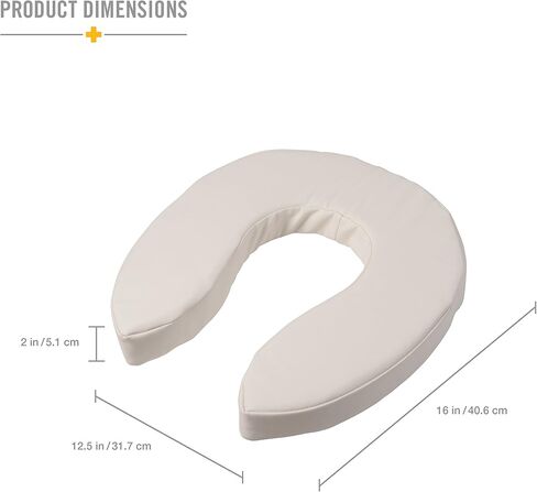 DMI Raised Toilet Seat Cushion Seat Cushion and Seat Cover to Add Extra Padding to the Toilet Seat while Relieving Pressure, Tear Resistant, FSA & HSA Eligible, 2 Inch Pad, White in Kuwait