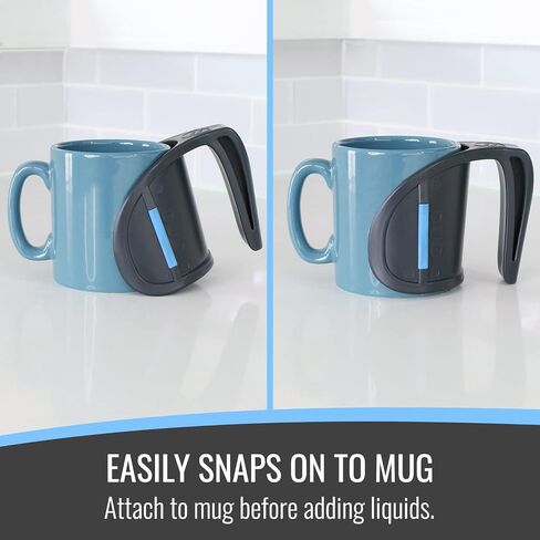 HealthSmart DUO Beverage Grip Handle for Mugs, Glasses and Bottles, Protects Hands from Hot Mug Surfaces, Blue, 0.5 Pound in Saudi Arabia