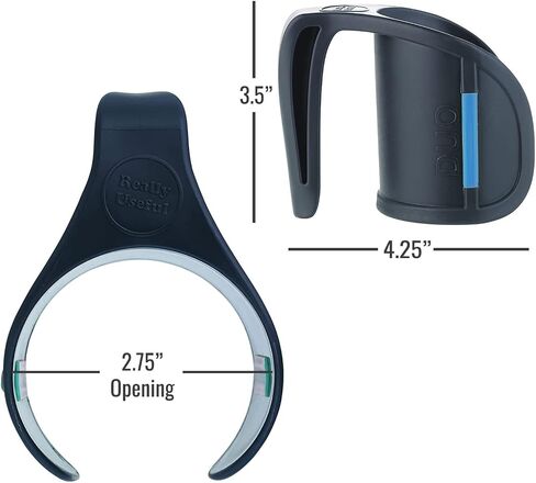 HealthSmart DUO Beverage Grip Handle for Mugs, Glasses and Bottles, Protects Hands from Hot Mug Surfaces, Blue, 0.5 Pound in Saudi Arabia