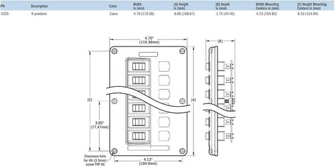 Blue Sea Systems 4325 Water-Resistant Circuit Breaker Switch Panel, Camo, 6 Positions in Saudi Arabia