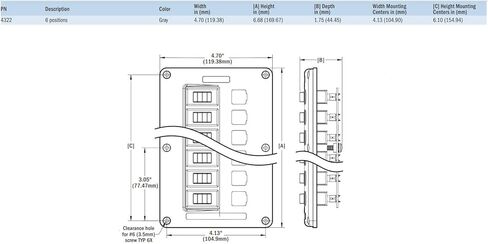 Blue Sea Systems 4325 Water-Resistant Circuit Breaker Switch Panel, Camo, 6 Positions in Kuwait