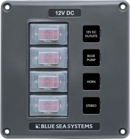 Blue Sea Systems 4325 Water-Resistant Circuit Breaker Switch Panel, Camo, 6 Positions in Saudi Arabia