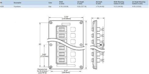 Blue Sea Systems 4325 Water-Resistant Circuit Breaker Switch Panel, Camo, 6 Positions in Saudi Arabia