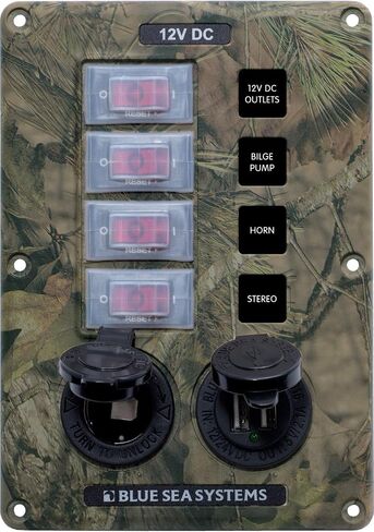 Blue Sea Systems 4325 Water-Resistant Circuit Breaker Switch Panel, Camo, 6 Positions in Saudi Arabia