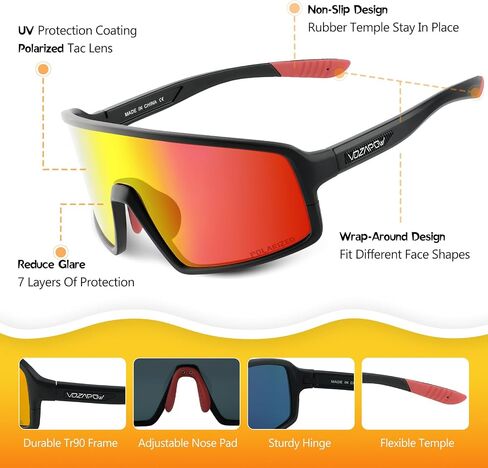 Kids Sunglasses Polarized Youth Baseball Sunglasses Age 6-14 UV400 Sports Softball Cycling Glasses for Boys Girls in Saudi Arabia