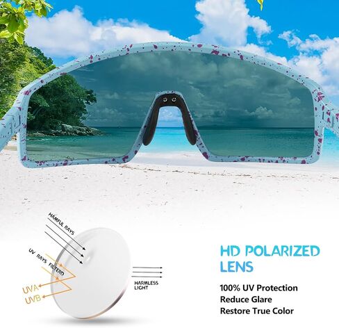 Kids Sunglasses Polarized Youth Baseball Sunglasses Age 6-14 UV400 Sports Softball Cycling Glasses for Boys Girls in Saudi Arabia