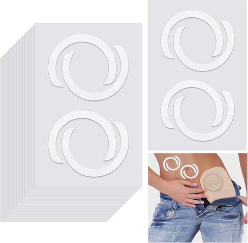 100 Pcs Replacement Crescents Elastic Ostomy Barrier Strips Ostomy Supplies Adhesive Backing Ostomy Pouch for Colostomy Stoma Bags in Saudi Arabia