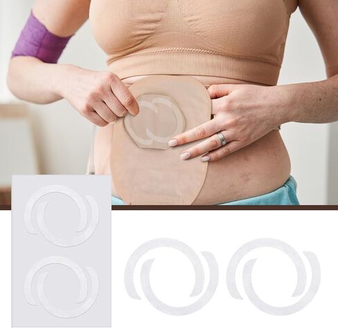 100 Pcs Replacement Crescents Elastic Ostomy Barrier Strips Ostomy Supplies Adhesive Backing Ostomy Pouch for Colostomy Stoma Bags in Saudi Arabia
