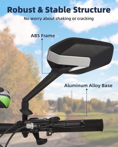 Bike Mirror, Bike Mirror Handlebar Mount, 360° Adjustable Safety Rear View Mirror, Scratch Resistant Glass Lens, Fit for Mountain Bike, Road Bike, E-bike, Scooter, Left Side in Saudi Arabia
