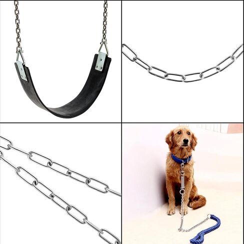 JOIKIT 1/5 بوصة 19.6 قدم سلسلة من الفولاذ المقاوم للصدأ، سلسلة زخرفية، وصلة سلسلة معدنية شديدة التحمل للتأرجح، مرساة، كلب أليف، ملابس معلقة، نباتات ومضادة للسرقة in Kuwait