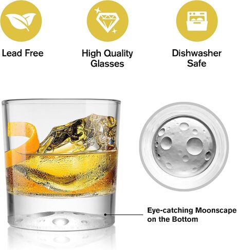 Whiskey Glasses - Set of 6, 10 Ounce Old Fashioned Glasses for Perfect Sipping in Saudi Arabia